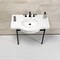 Fauceture 37" Ceramic Console Sink with Stainless Steel Legs, White/Matte Black VPB28140W8MB - alternate 4